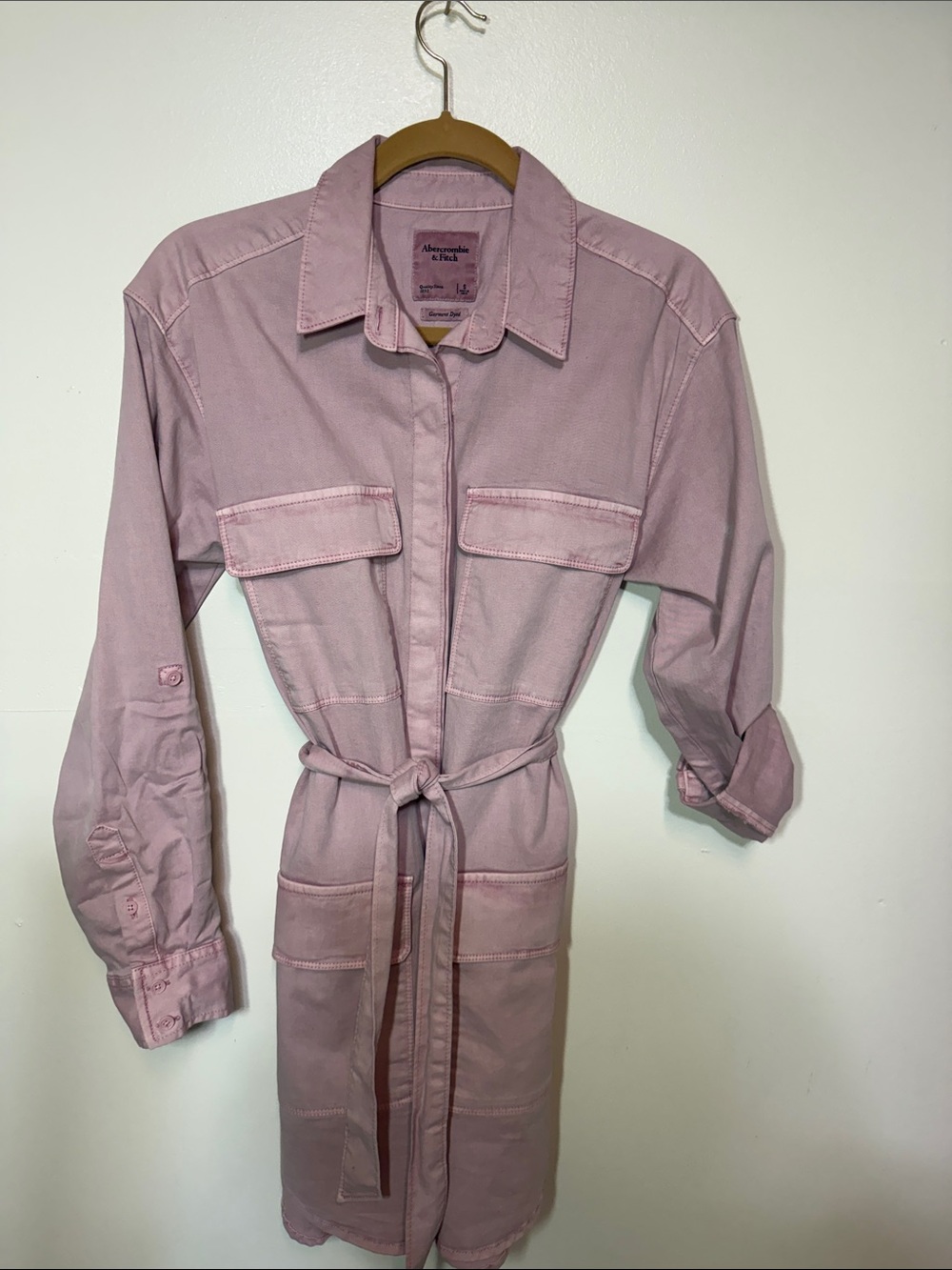 Abercrombie & Fitch Dusty Pink Button-Up Coat